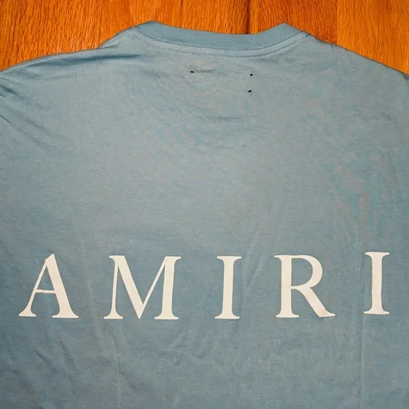 AMIRI 2023 Monogram Logo Blue Tshirt
